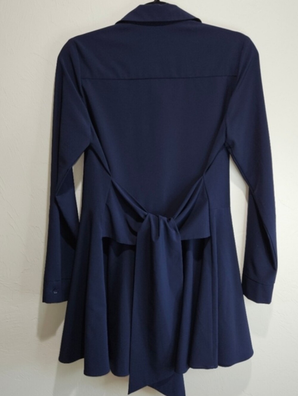 Joseph Ribkoff Tunic Blouse Midnight Blue Tie Front Womens Size 4 Top Short - Picture 7 of 11